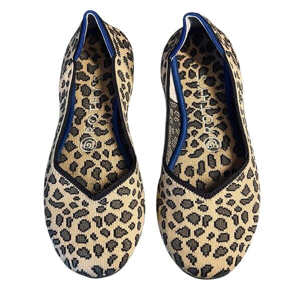 Rothy’s Women’s Sz 6.5 Round Toe Spotted Leopard Cheetah Ballet Flats Washable - Picture 4 of 9